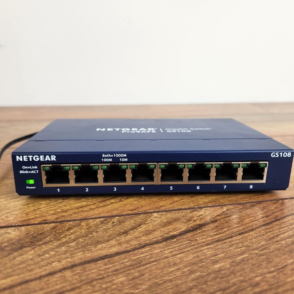 NETGEAR GS108 ProSafe 8 Port  Gigabit Ethernet Network Switch